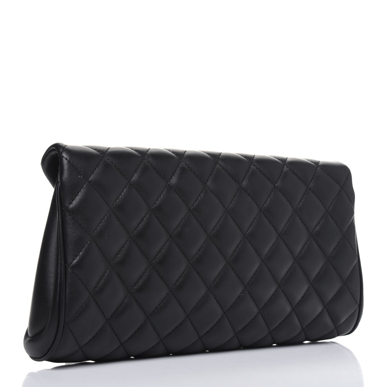 Chanel Lambskin Quilted Fold Up Again Clutch Black 3 of 17