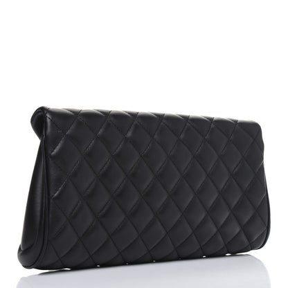 Chanel Lambskin Quilted Fold Up Again Clutch Black 3 of 17