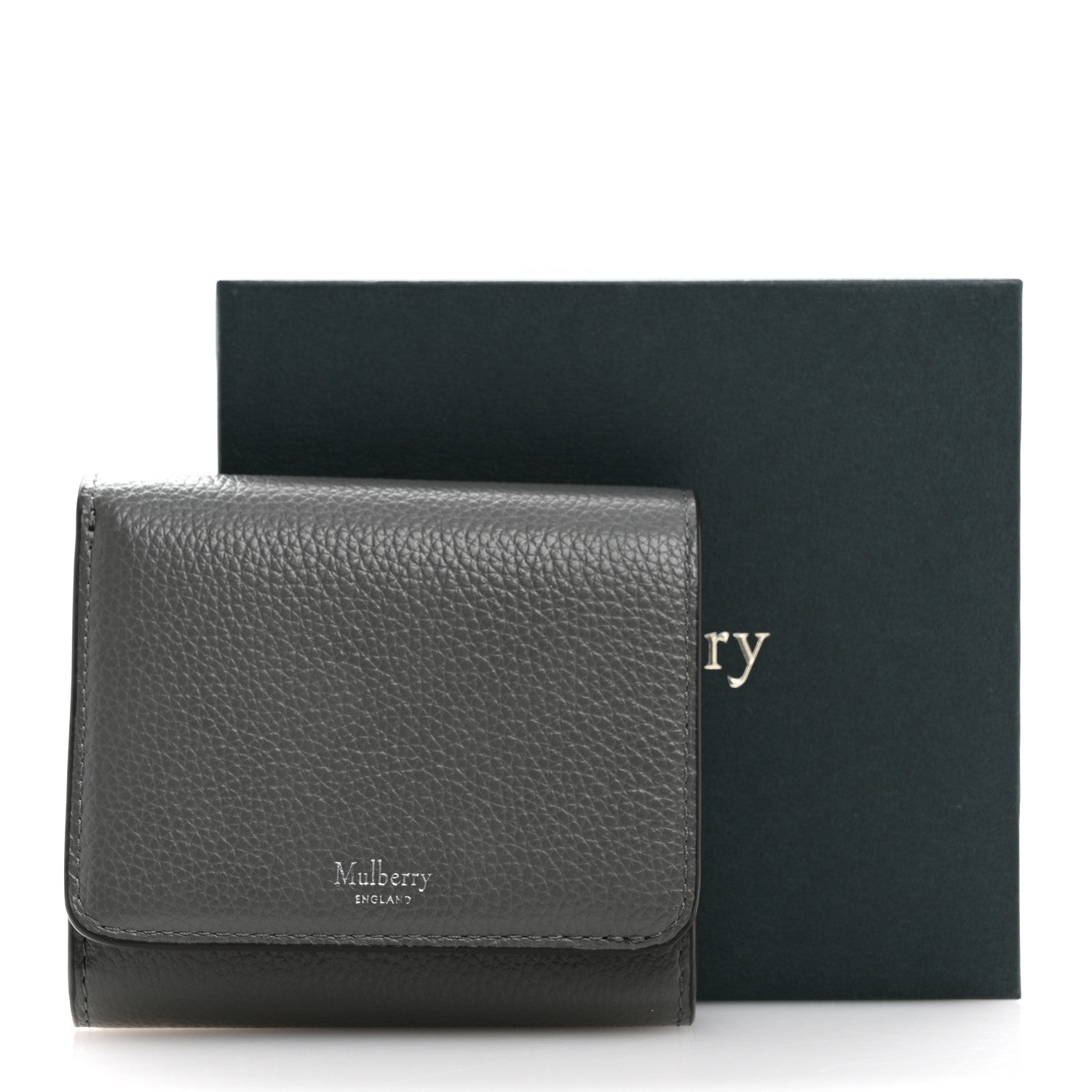 Mulberry Small Classic Grain Small Continental French Purse Wallet Charcoal 9 of 9