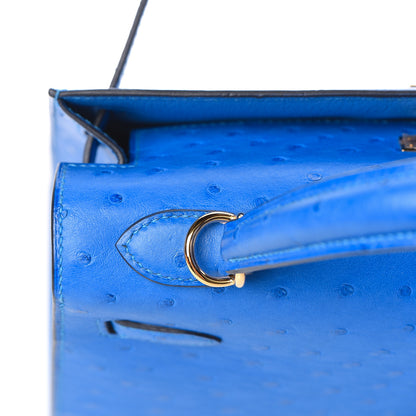 Hermes Ostrich Kelly Sellier 25 Bleuet 29 of 40