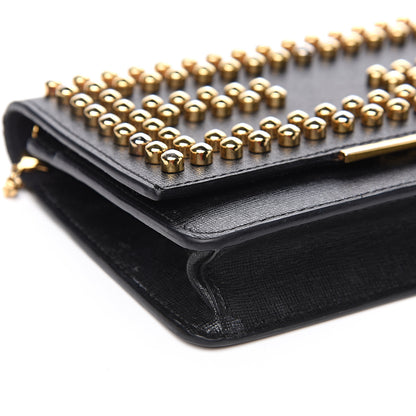 Fendi Vitello Elite Studded Tube Wallet on Chain Black 4 of 11
