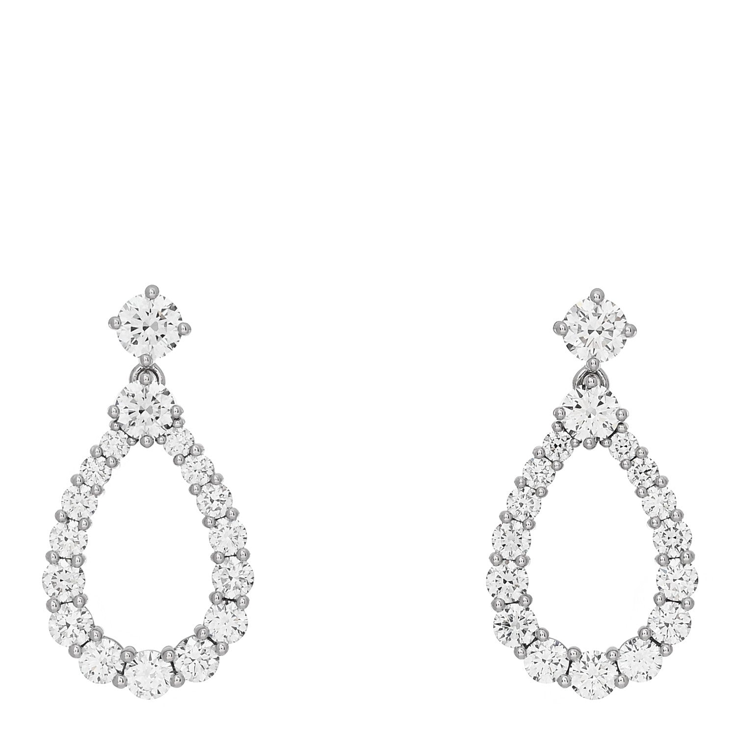 Harry Winston Platinum Diamond Double Loop Earrings 1 of 5