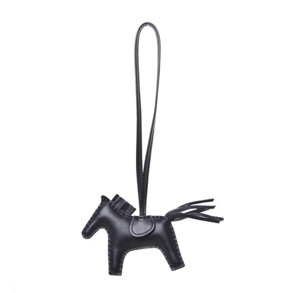 Hermes Milo Lambskin Grigri Rodeo Horse Bag Charm PM So Black 1 of 5