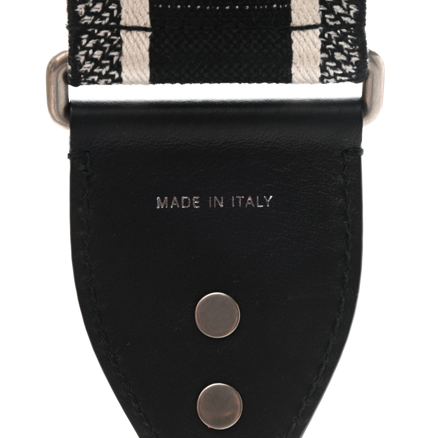 Canvas Embroidered Shoulder Strap Black White