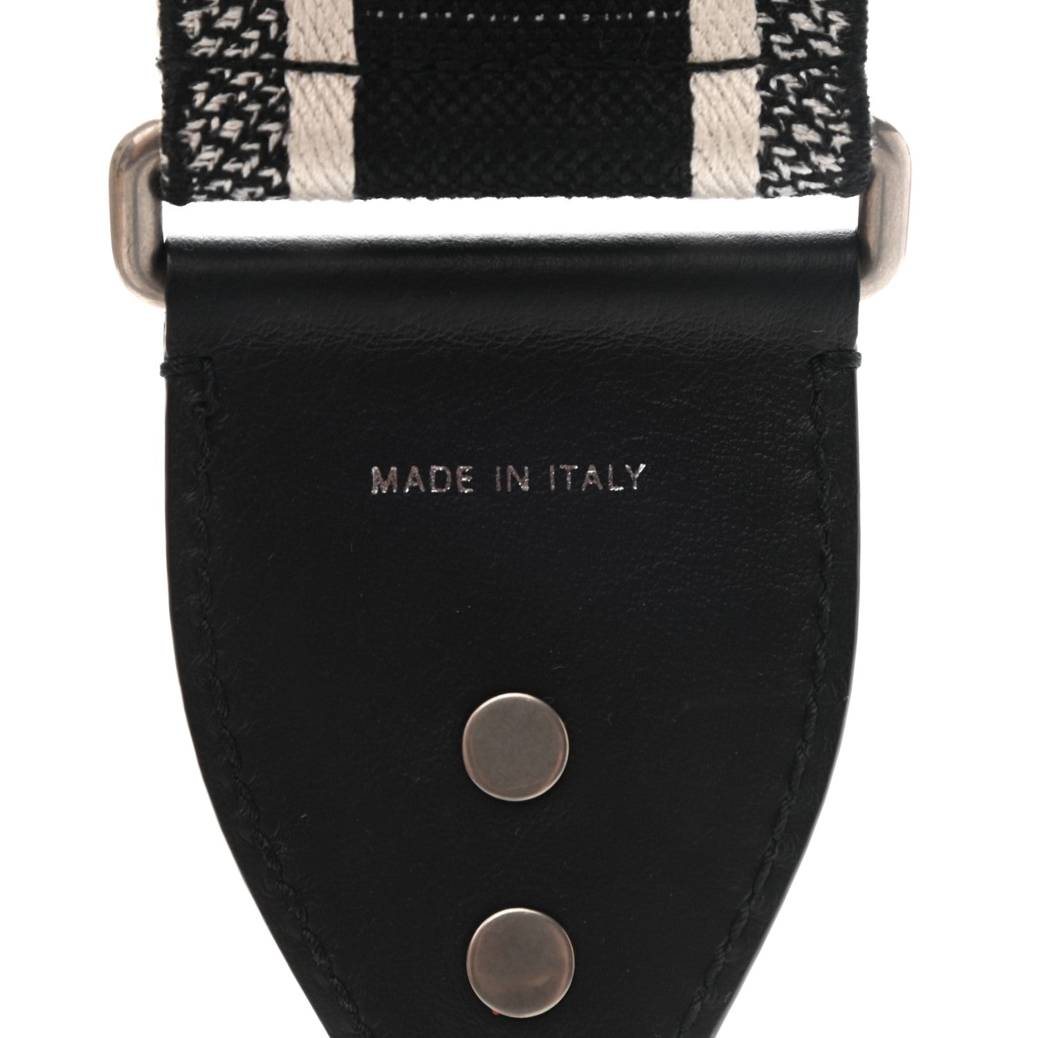 Christian Dior Canvas Embroidered Shoulder Strap Black White 3 of 5