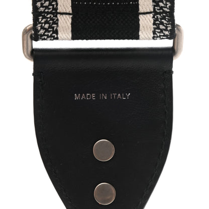 Christian Dior Canvas Embroidered Shoulder Strap Black White 3 of 5