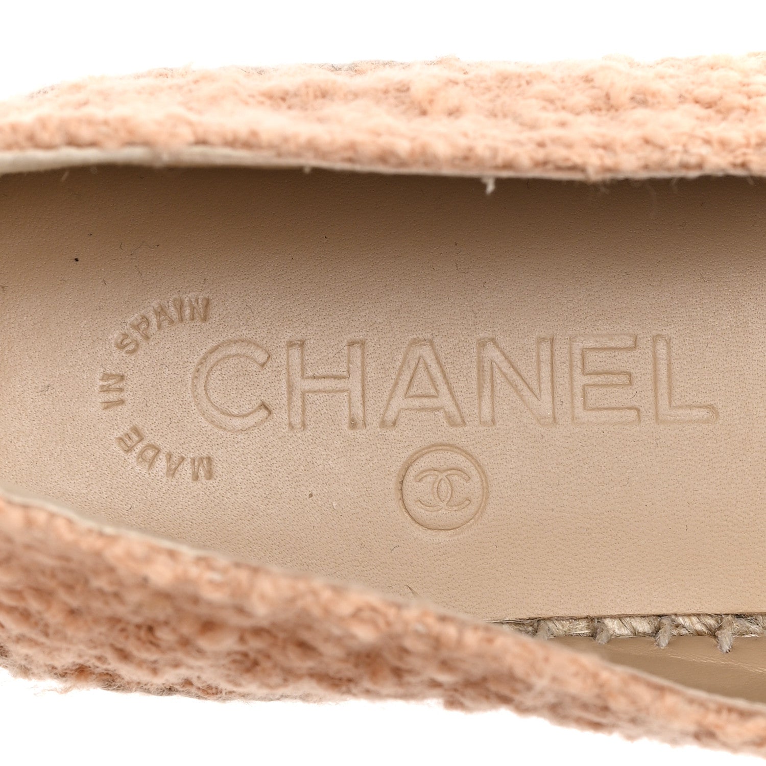 Chanel Tweed Lambskin CC Espadrilles 40 Dark Beige Light Brown 8 of 10