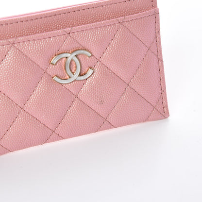 Chanel Iridescent Caviar Quilted Card Holder Rose Pink 10 of 13