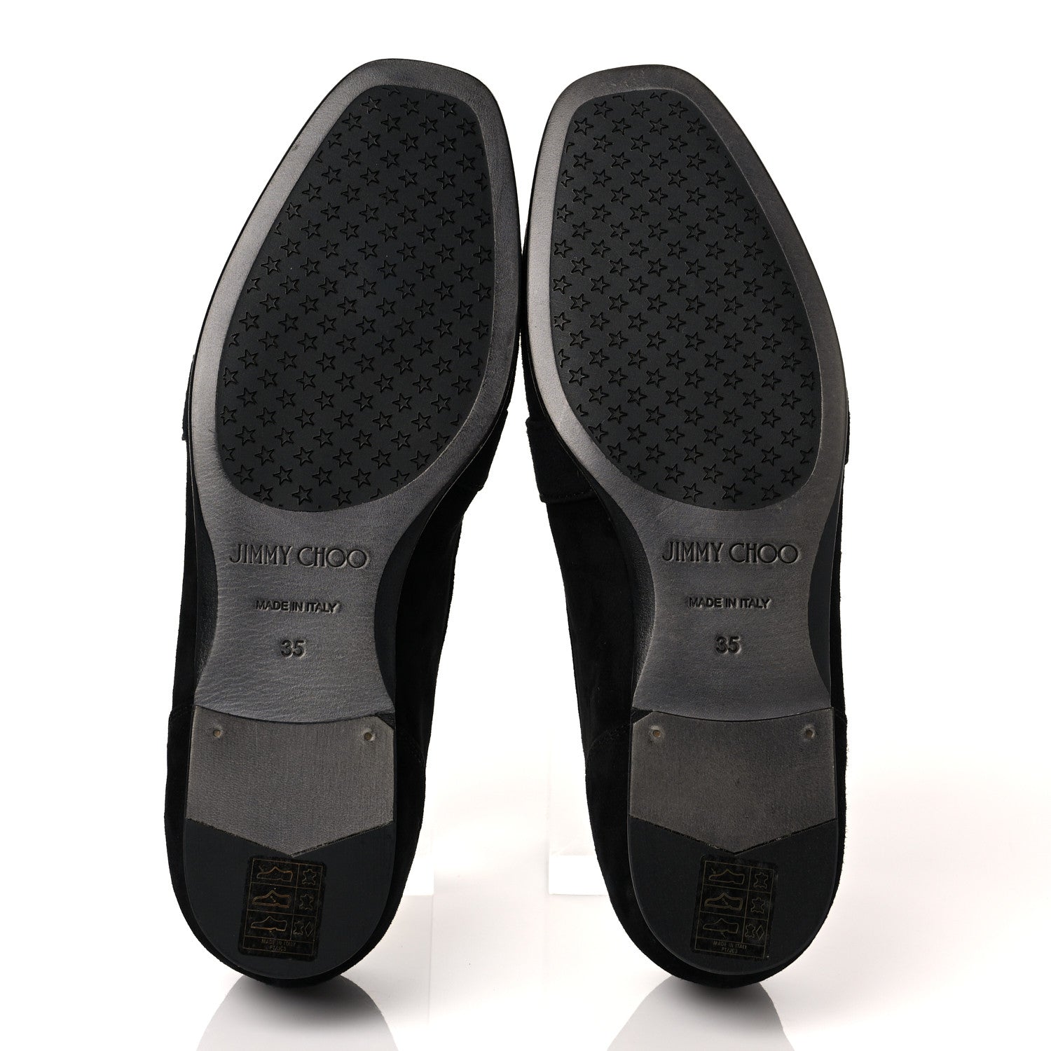 Jimmy Choo Suede Crystal Mani Flat Loafer 35 Black 5 of 12
