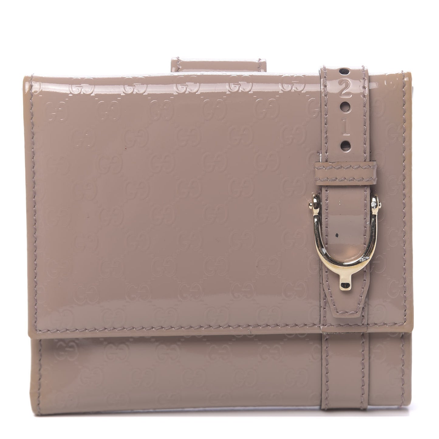 Patent Microguccissima Nice French Flap Wallet Dark Cipria
