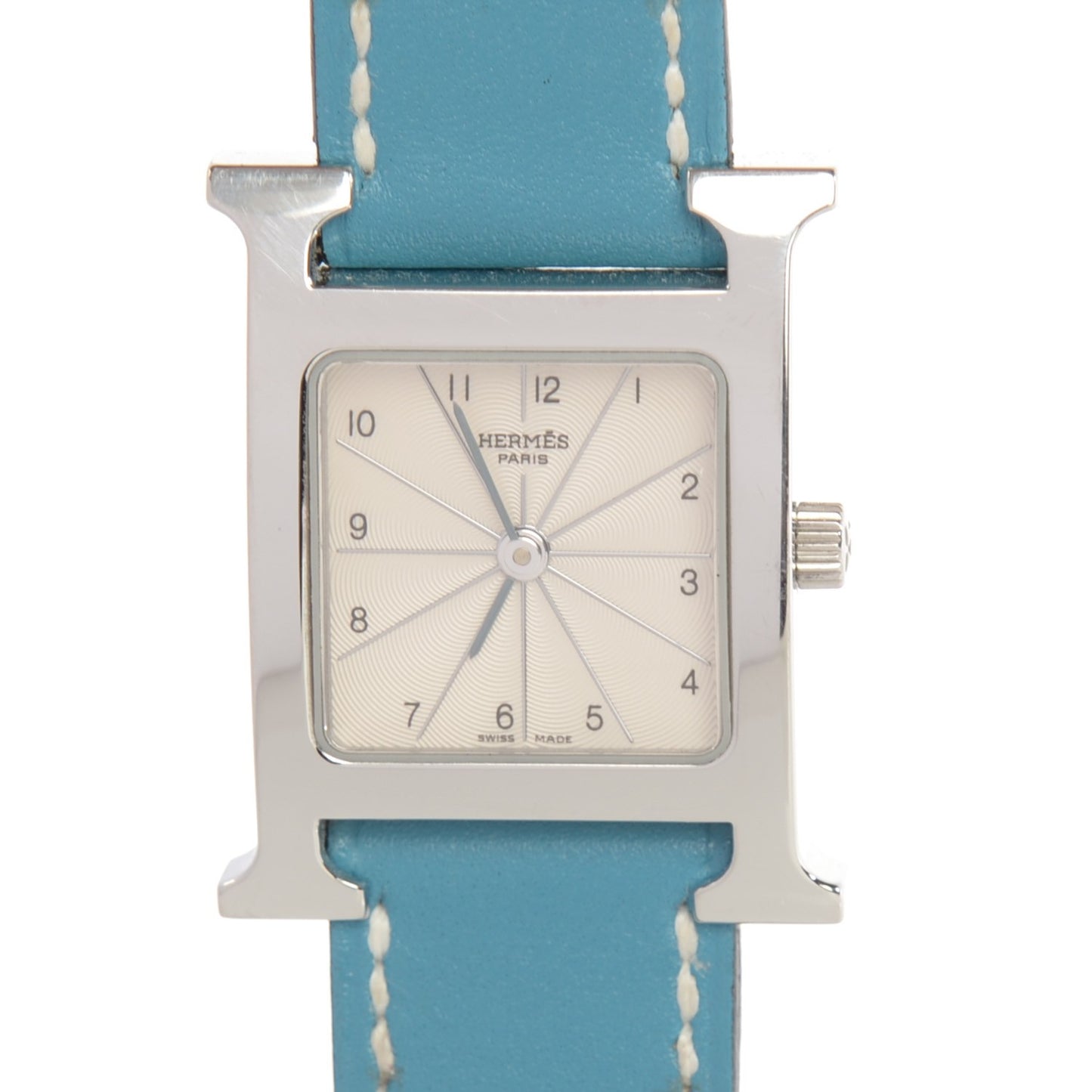 Stainless Steel Swift 21mm Heure H Hour Quartz Watch Blue Jean