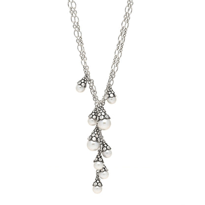 John Hardy Sterling Silver Pearl Dot Multi Drop Necklace 1 of 5