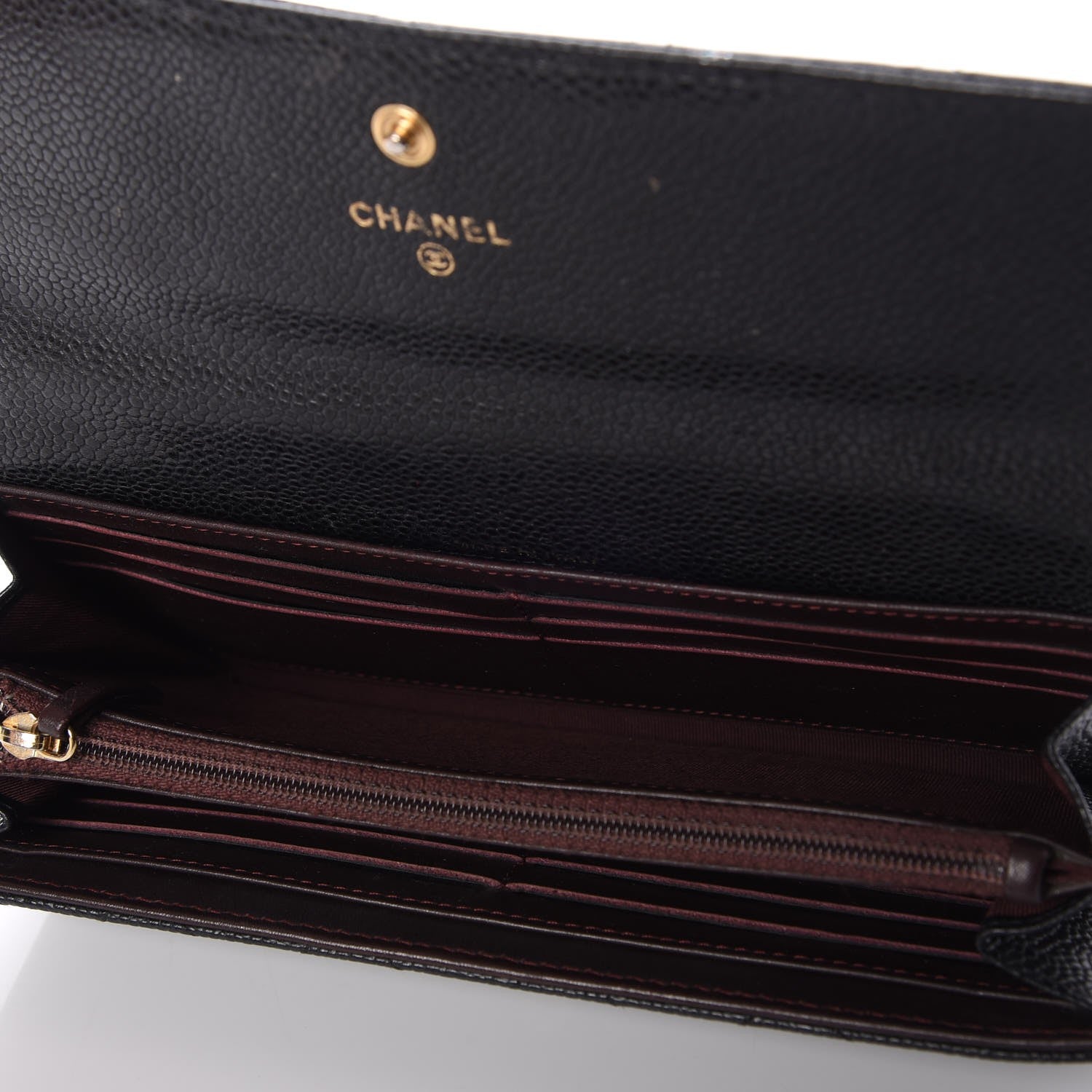Chanel Caviar Quilted Large Gusset Flap Wallet Black 5 of 16