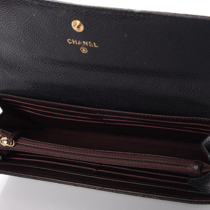Chanel Caviar Quilted Large Gusset Flap Wallet Black 5 of 16