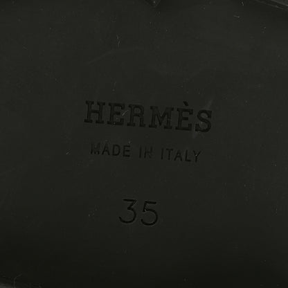 Hermes Glazed Calfskin Womens Faubourg Loafers 35 Black 7 of 9