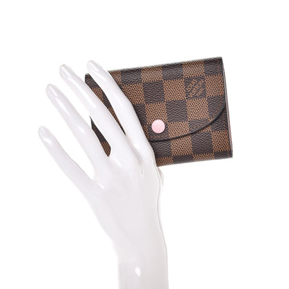 Louis Vuitton Damier Ebene Rosalie Coin Purse Rose Ballerine 2 of 9