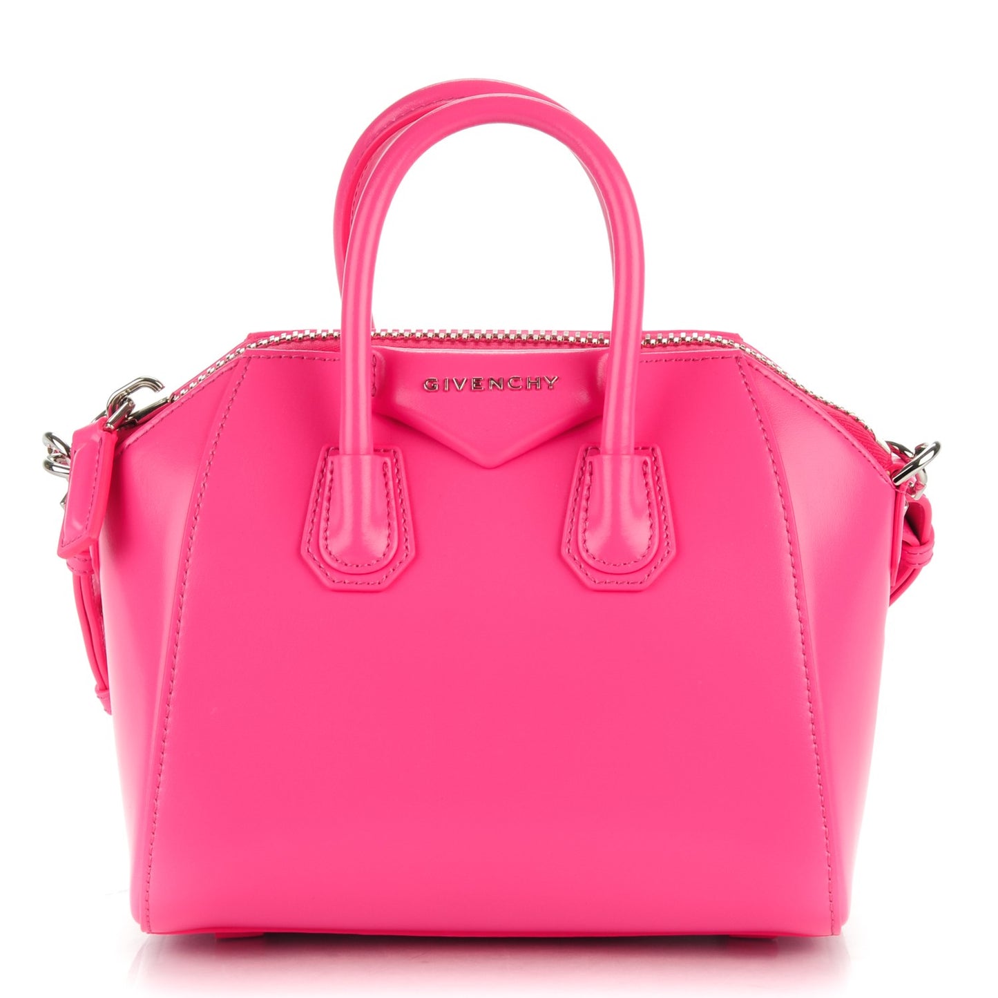 Shiny Lord Calfskin Mini Antigona Shocking Pink