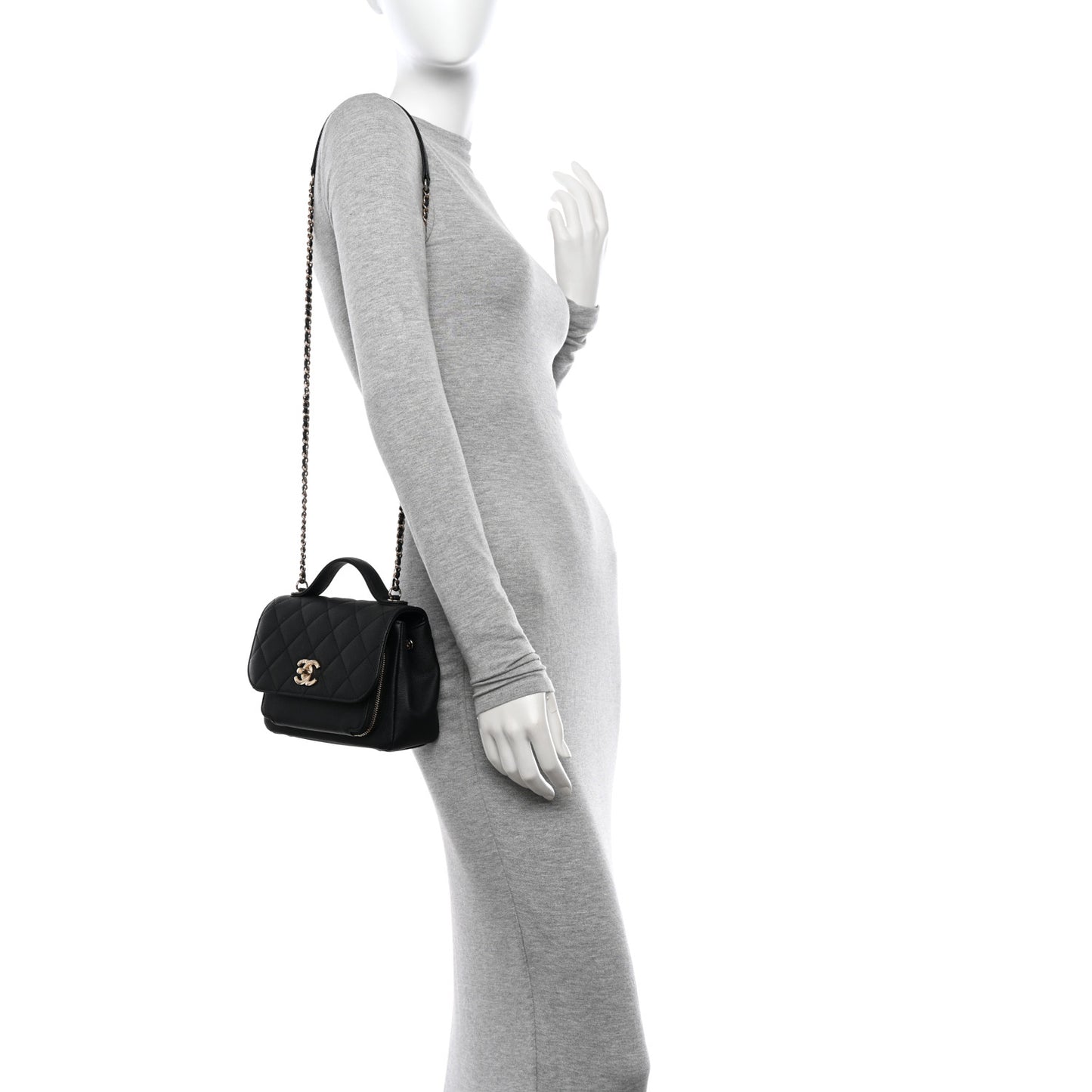 Caviar Quilted Small Business Affinity Flap Black