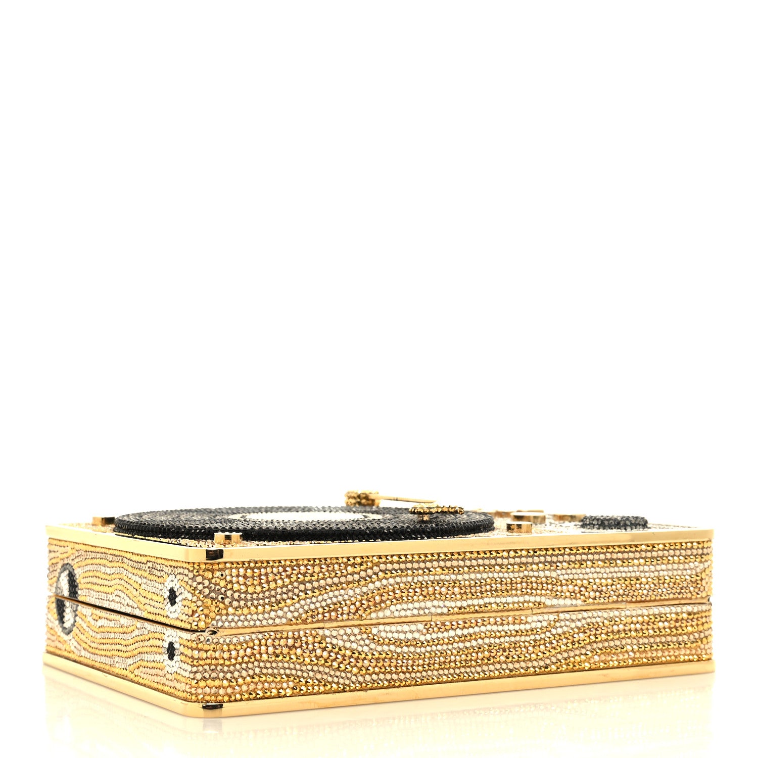 Judith Leiber Crystal Turntable Scratch Minaudiere Clutch Champagne 4 of 11