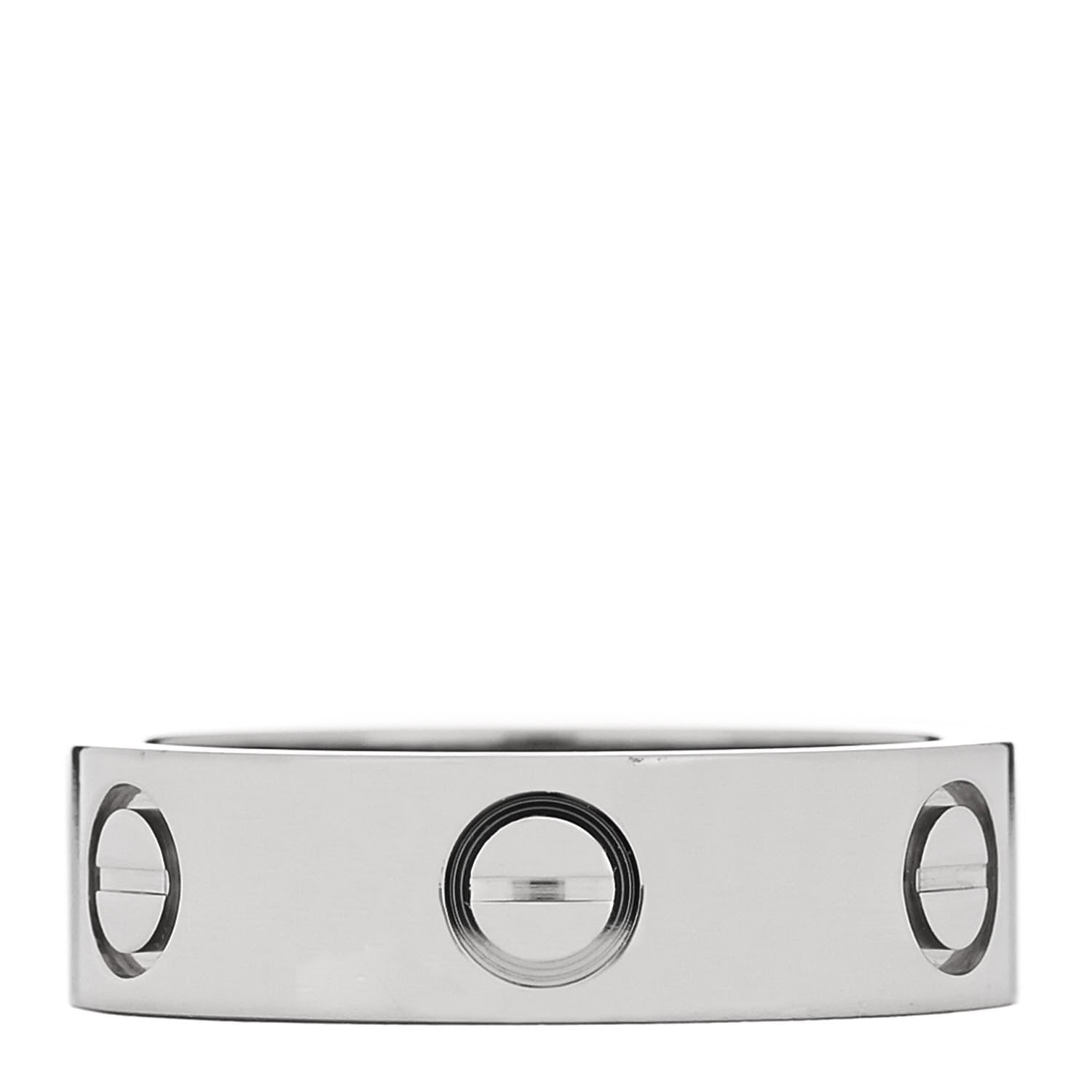 Cartier 18K White Gold 5.5mm LOVE Ring 53 6.25 3 of 5