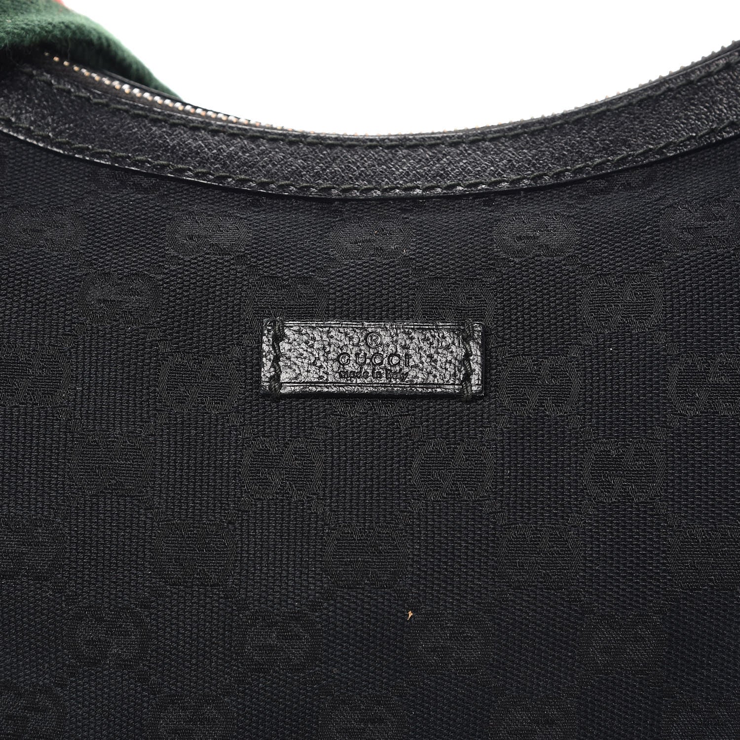 Gucci Monogram Web Medium Half Moon Hobo Black 10 of 12