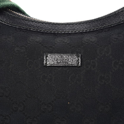 Gucci Monogram Web Medium Half Moon Hobo Black 10 of 12