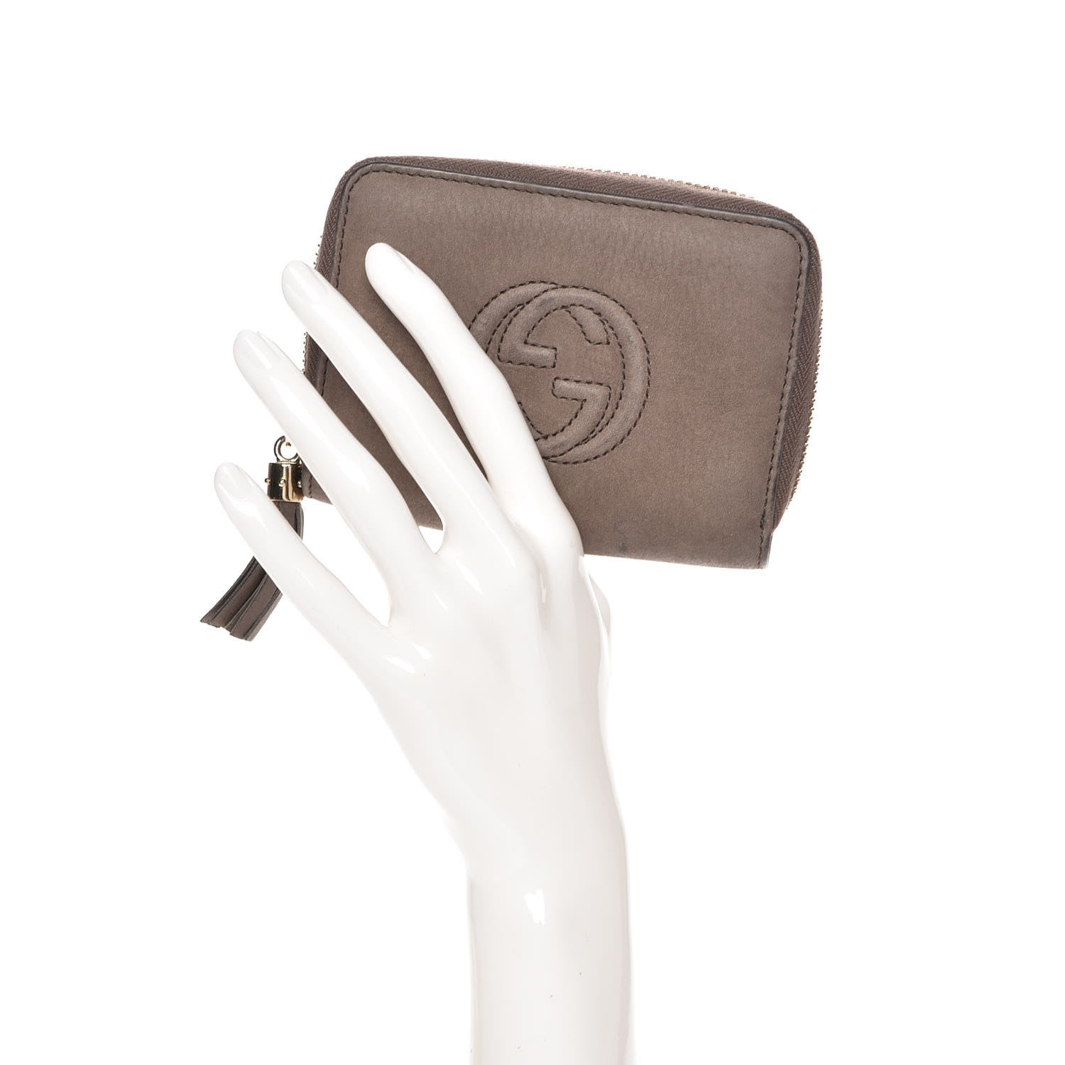 Gucci Vitello Range Soho Compact Disco Zip Around Wallet Grey Field 2 of 8