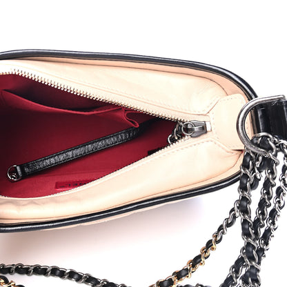 Chanel Aged Calfskin Quilted Small Gabrielle Hobo Beige Black 4 of 4
