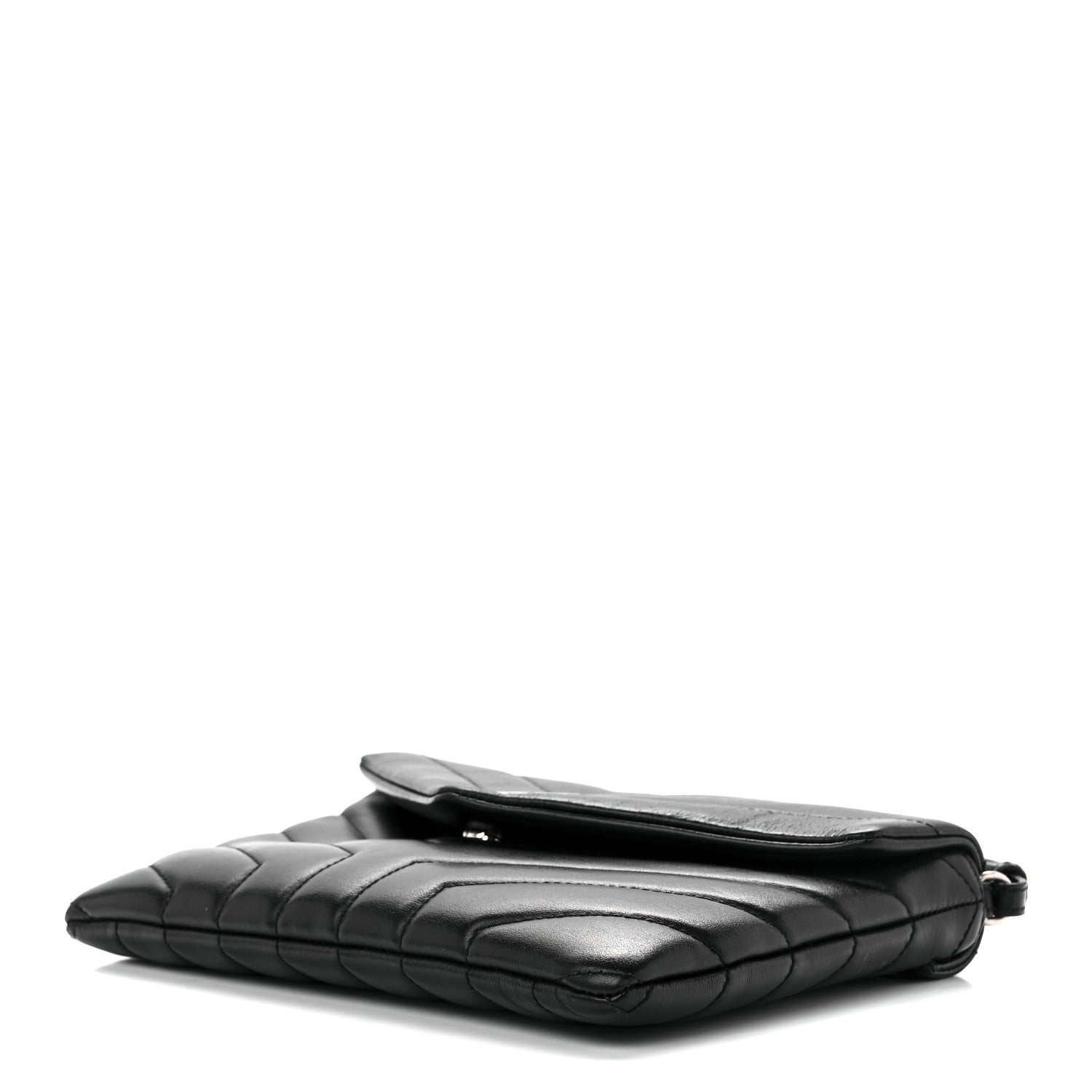 Saint Laurent Calfskin Y Quilted Monogram Loulou Flap Bag Black 10 of 14