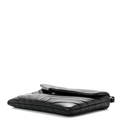 Saint Laurent Calfskin Y Quilted Monogram Loulou Flap Bag Black 10 of 14