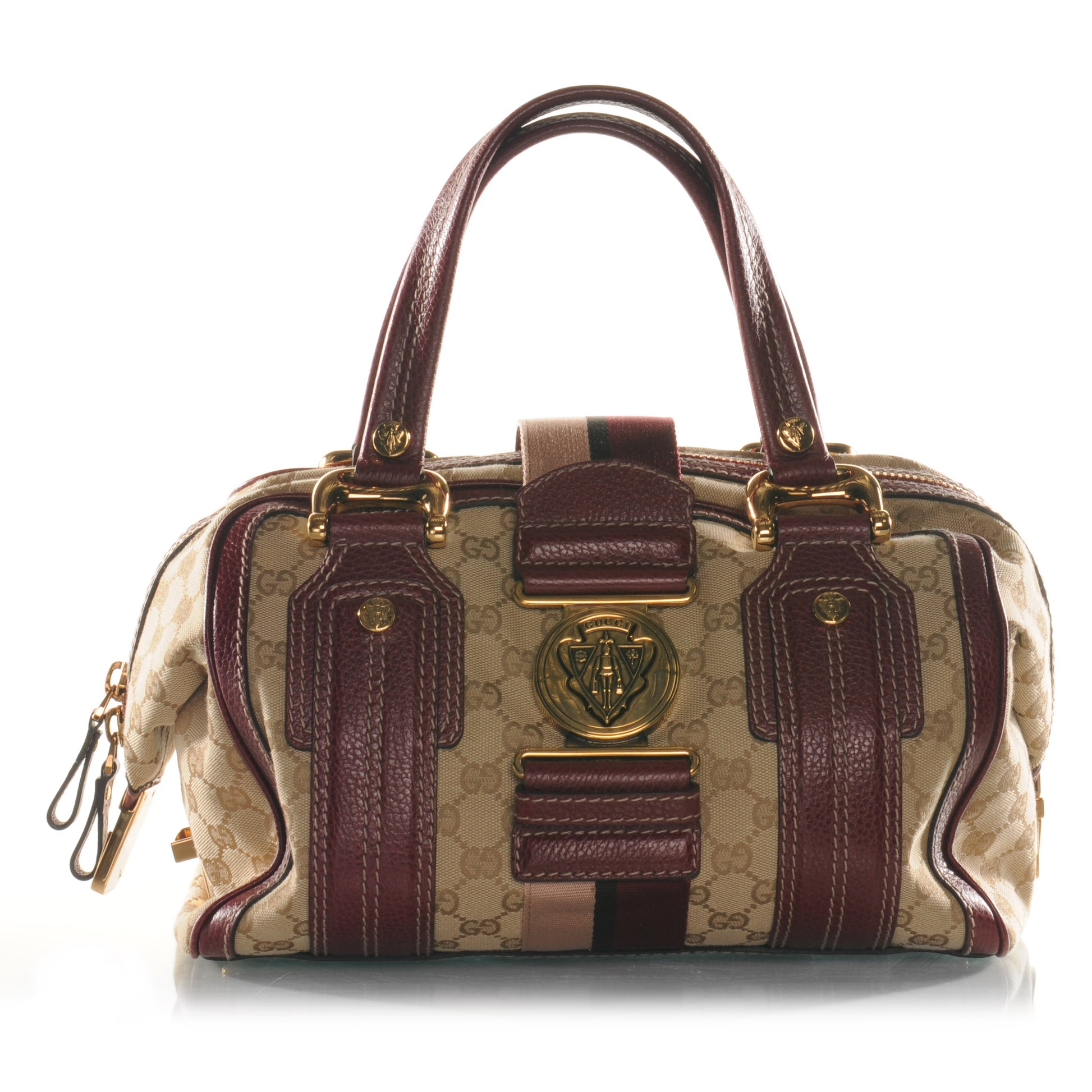 Gucci Monogram Aviatrix Medium Boston Ebony Bordeaux 1 of 8