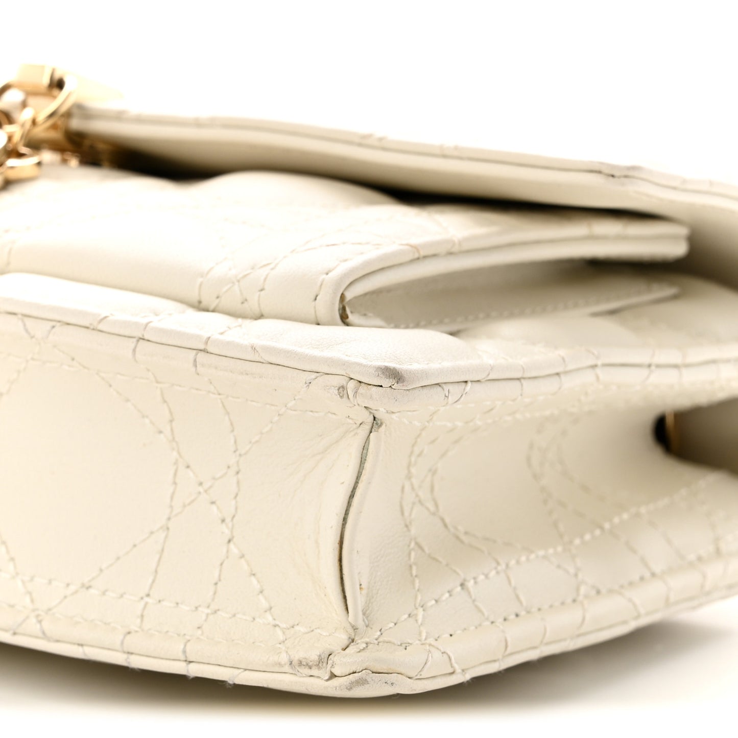 Lambskin Cannage Chain My Dior Daily Chain Pouch Latte