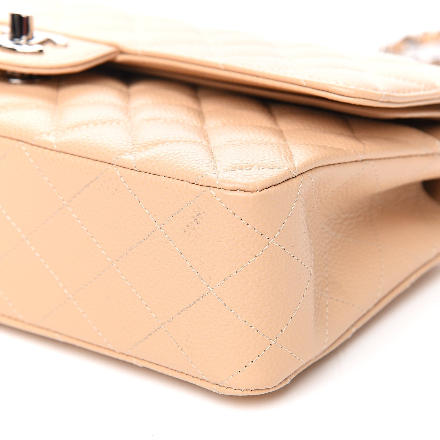 Chanel Caviar Quilted Medium Double Flap Beige 8 of 9