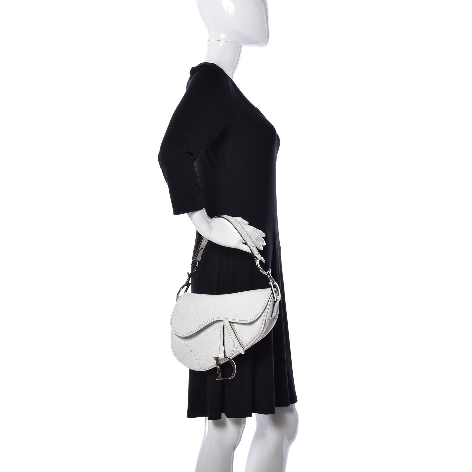 Christian Dior Calfskin Saddle Bag White 2 of 9