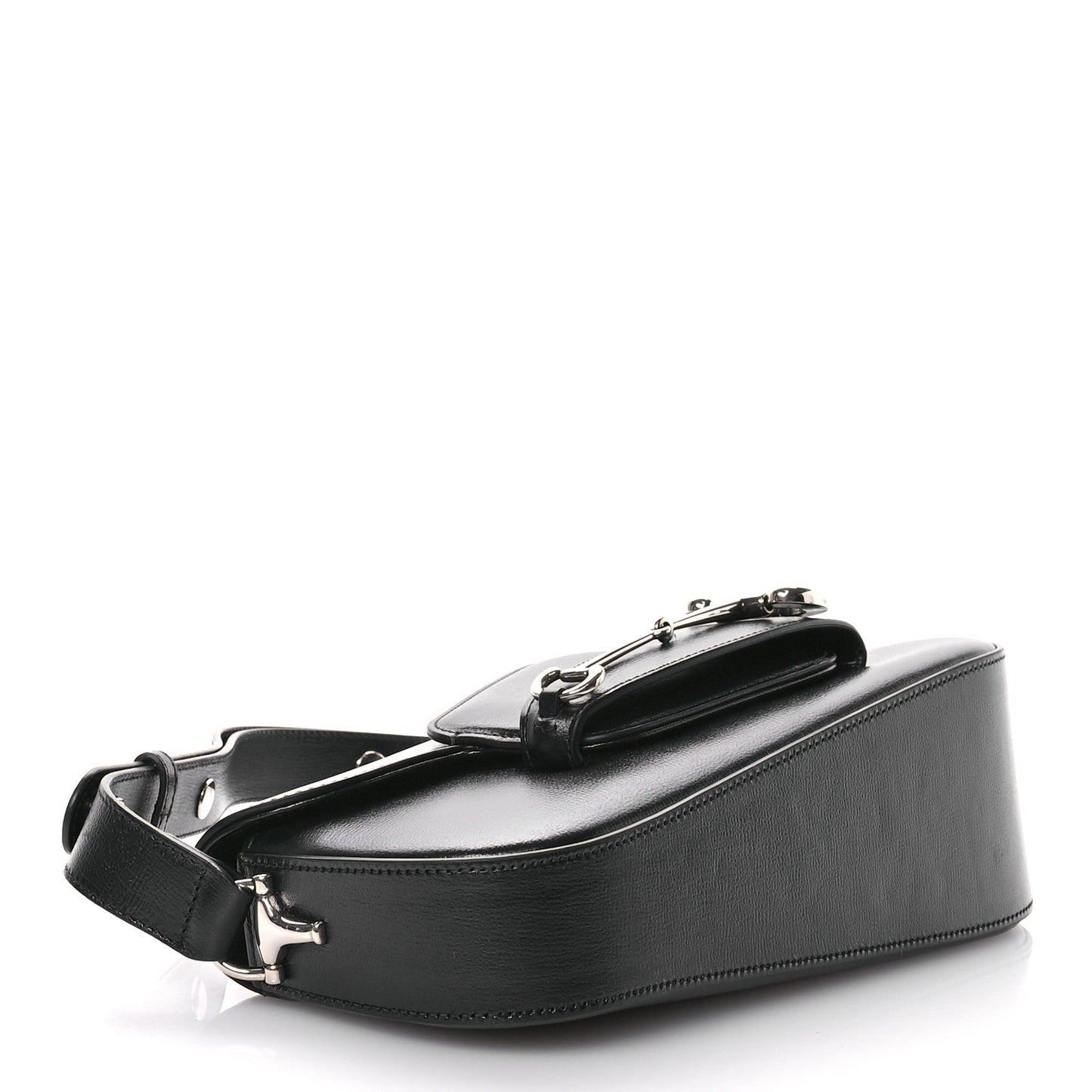 Azalea Calfskin Small Horsebit 1955 Asymmetric Shoulder Bag Black