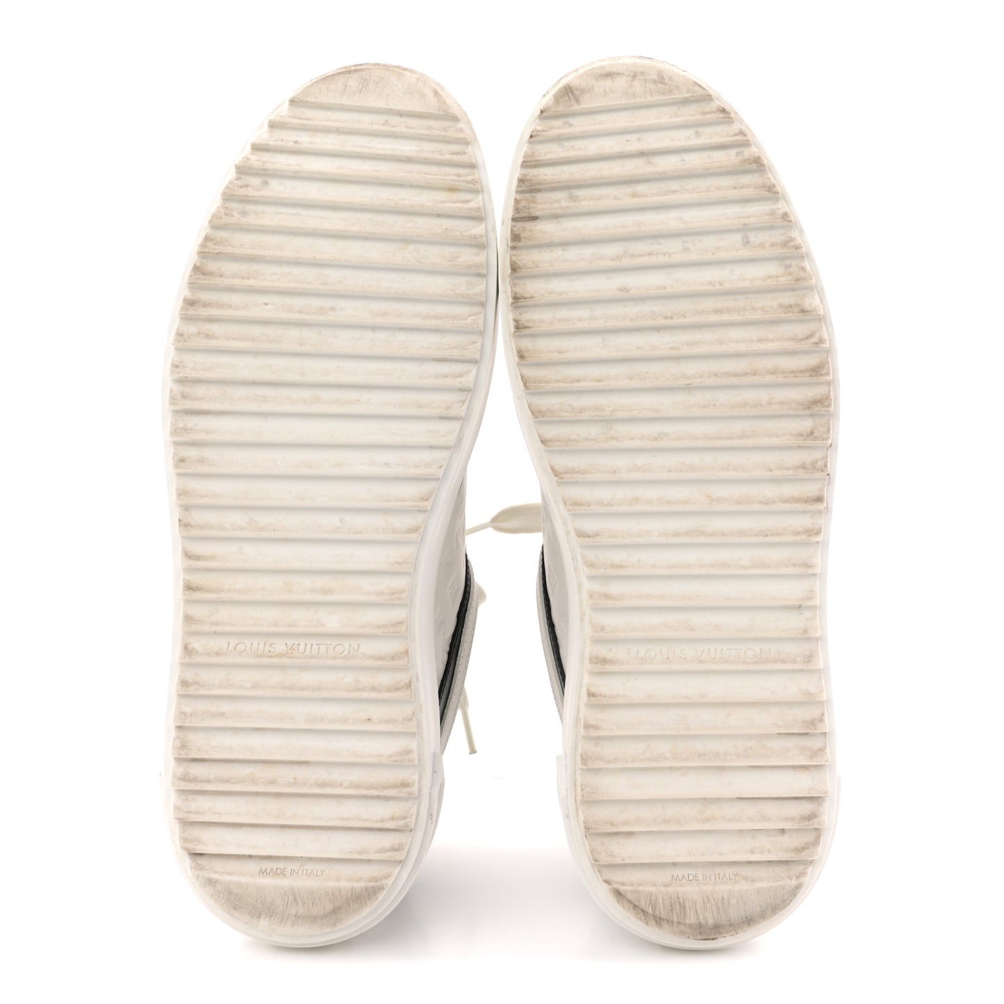 Monogram Embossed Calfskin Time Out Sneakers 38 White Black