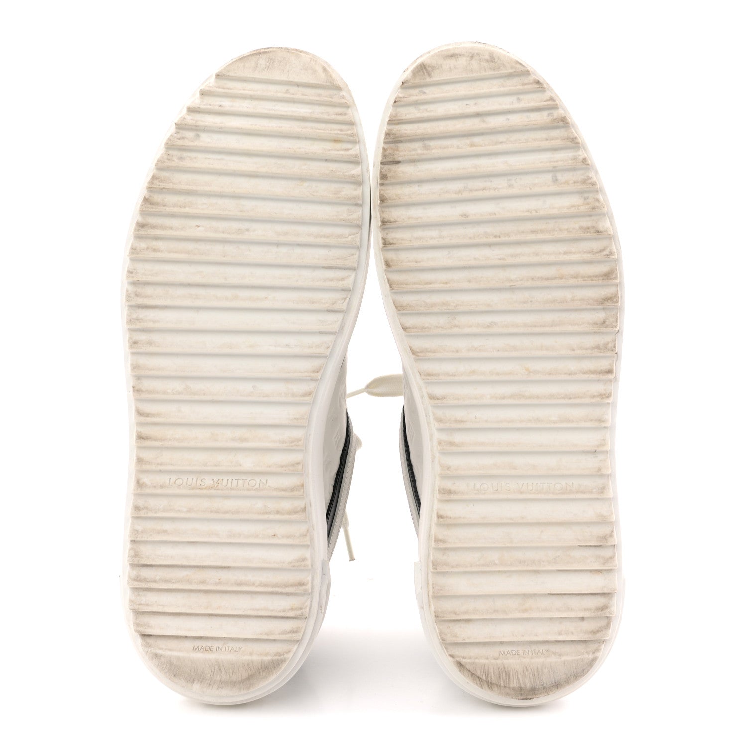 Louis Vuitton Monogram Embossed Calfskin Time Out Sneakers 38 White Black 6 of 12