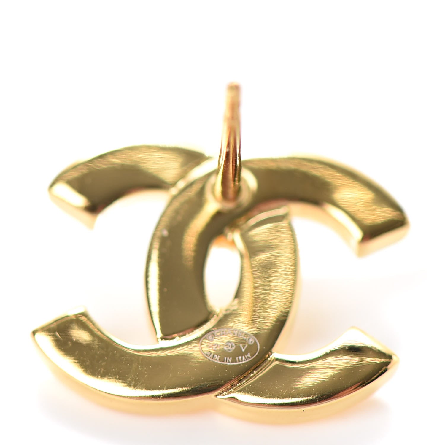Chanel Metal CC Paris Button Stud Earrings Gold 4 of 4