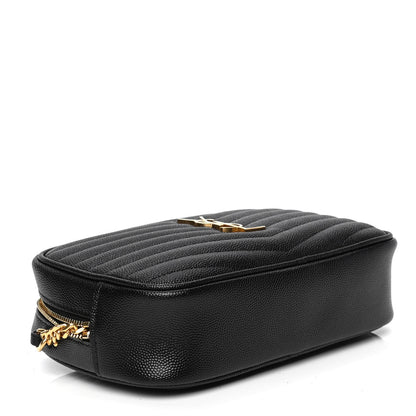 Saint Laurent Grain De Poudre Matelasse Monogram Mini Lou Camera Bag Black 3 of 4