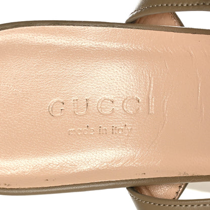 Gucci Lifford Calfskin GG Marmont Ankle Wrap 105mm Sandals 36.5 Mud 6 of 7