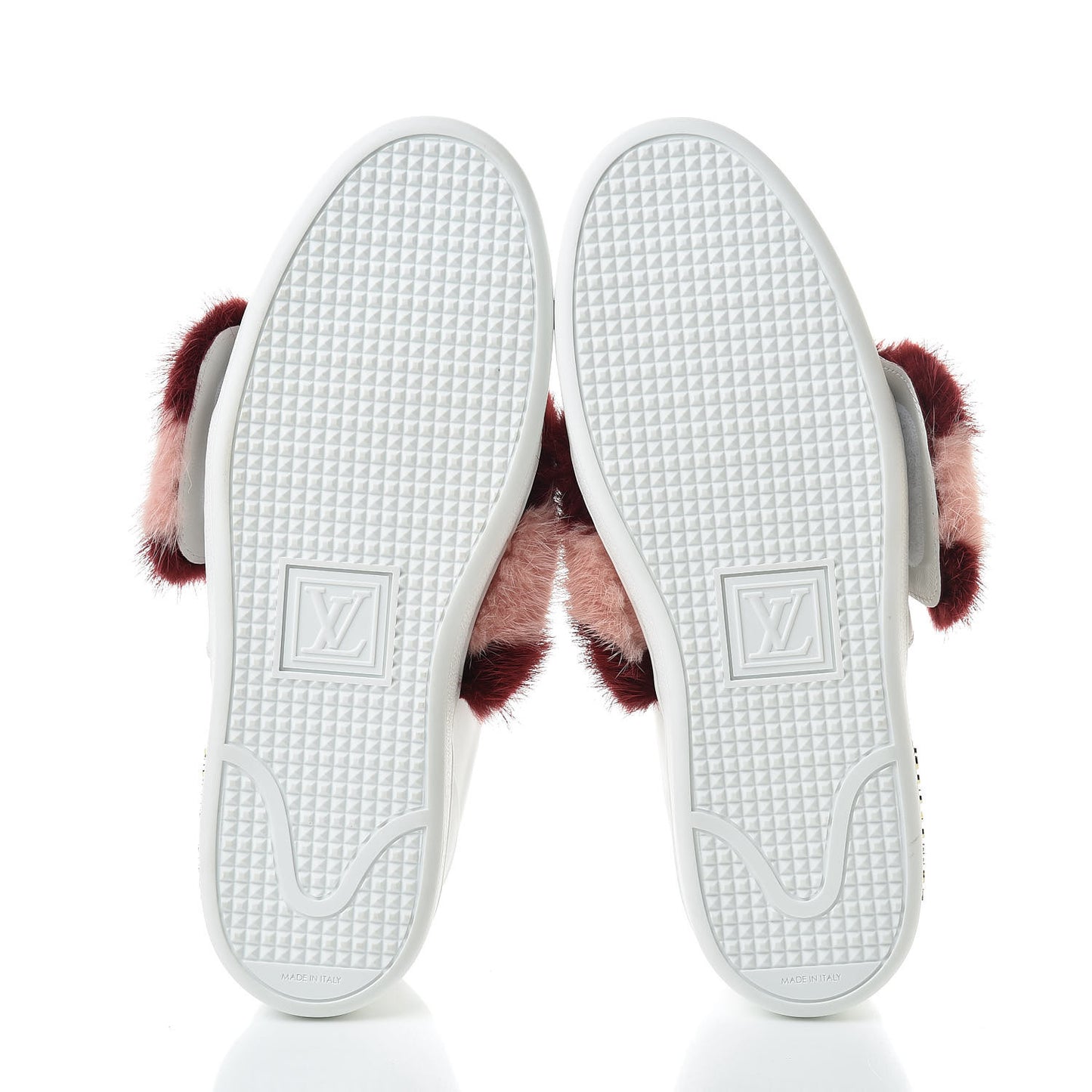 Calfskin Mink Fur Frontrow Sneakers 39 Bordeaux