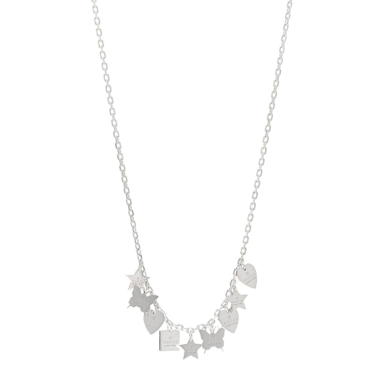 Gucci Sterling Silver Trademark Charm Necklace 1 of 5