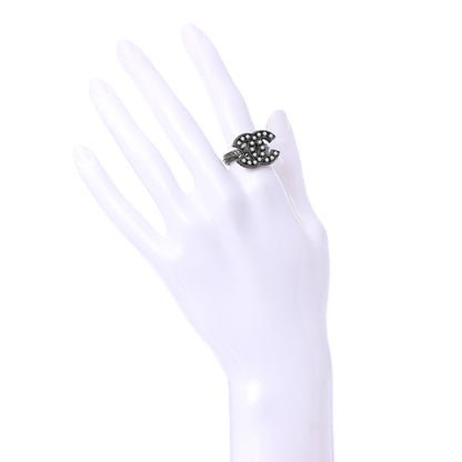 Chanel Ruthenium Pearl CC Ring 5.75 2 of 4