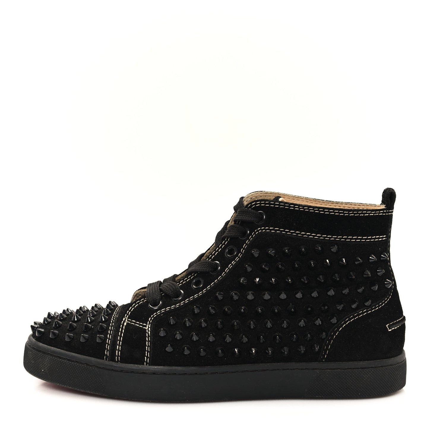 Veau Velours Womens Louis Spikes Flat Sneakers 39.5 Black