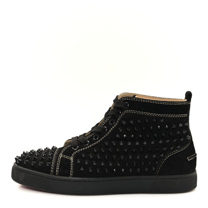 Christian Louboutin Veau Velours Womens Louis Spikes Flat Sneakers 39.5 Black 1 of 8