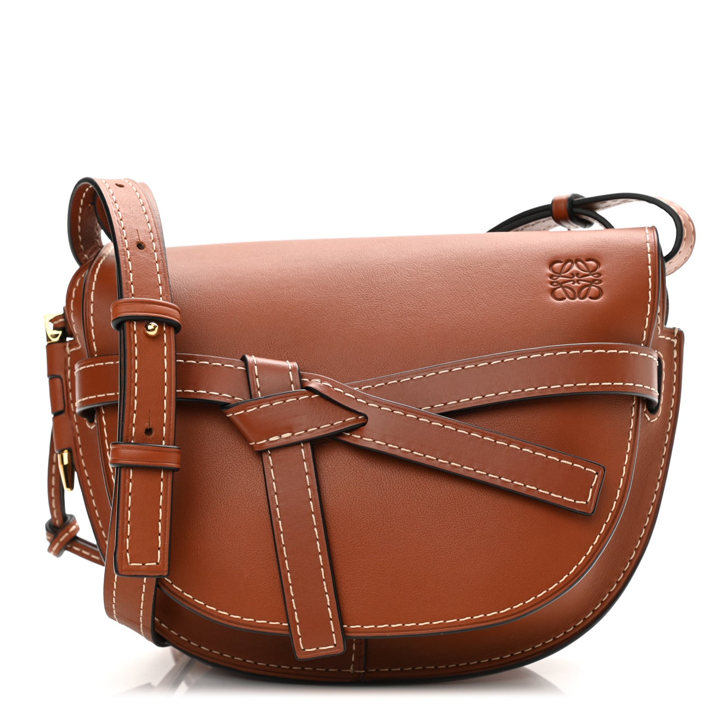 Calfskin Small Gate Crossbody Bag Rust