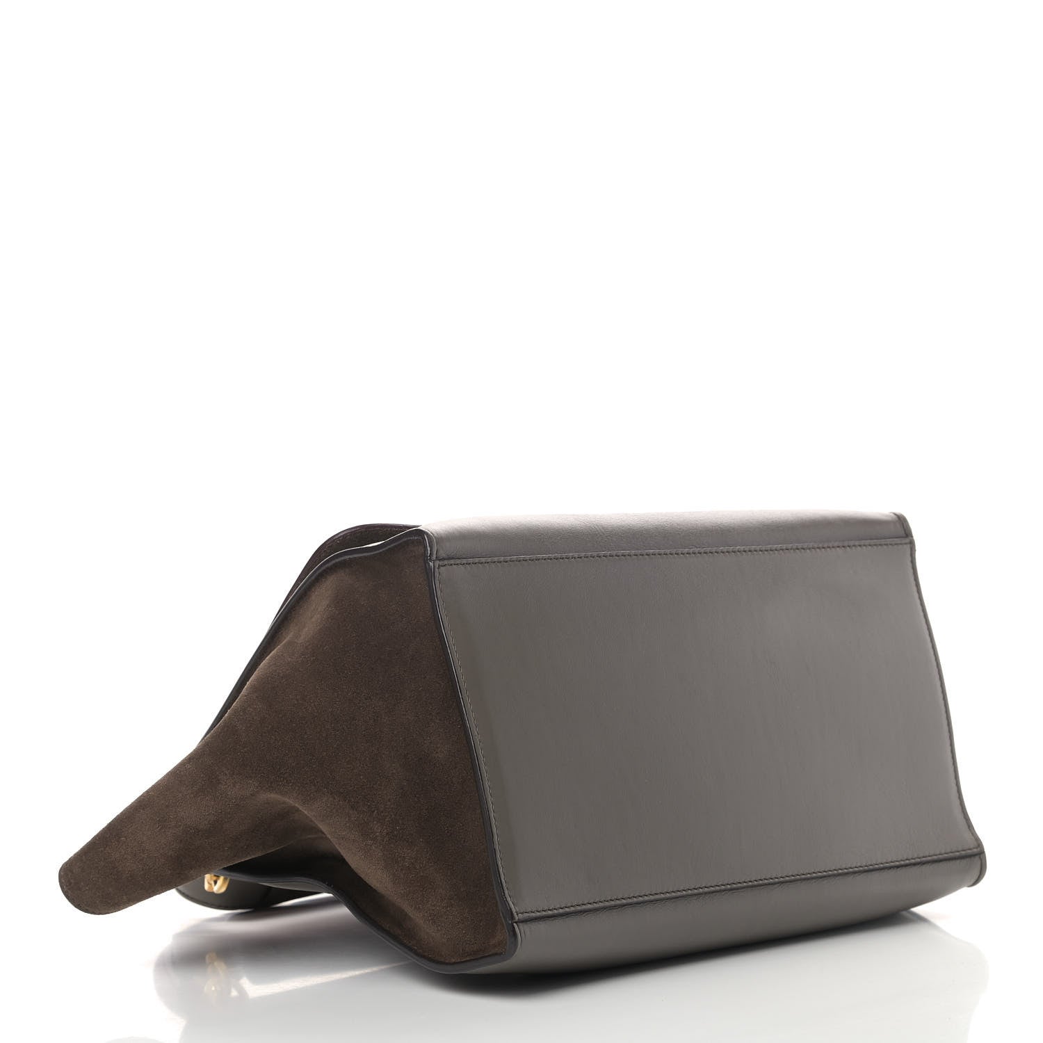 Celine Calfskin Suede Medium Tri-Color Trapeze Taupe 4 of 11