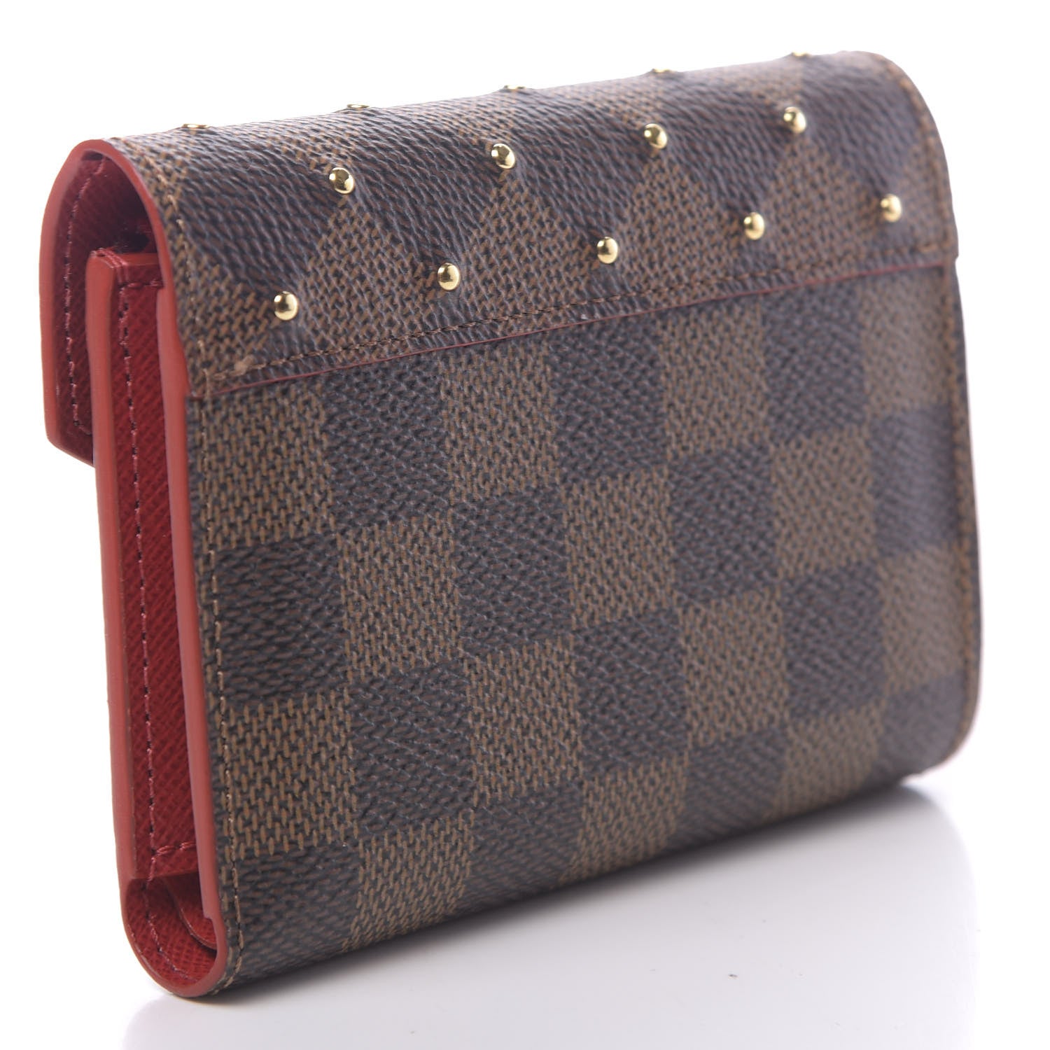 Louis Vuitton Damier Ebene Studded Victorine Wallet Cherry 3 of 7
