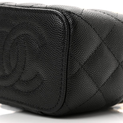 Chanel Caviar Quilted Mini Vanity Case With Chain Black 10 of 11
