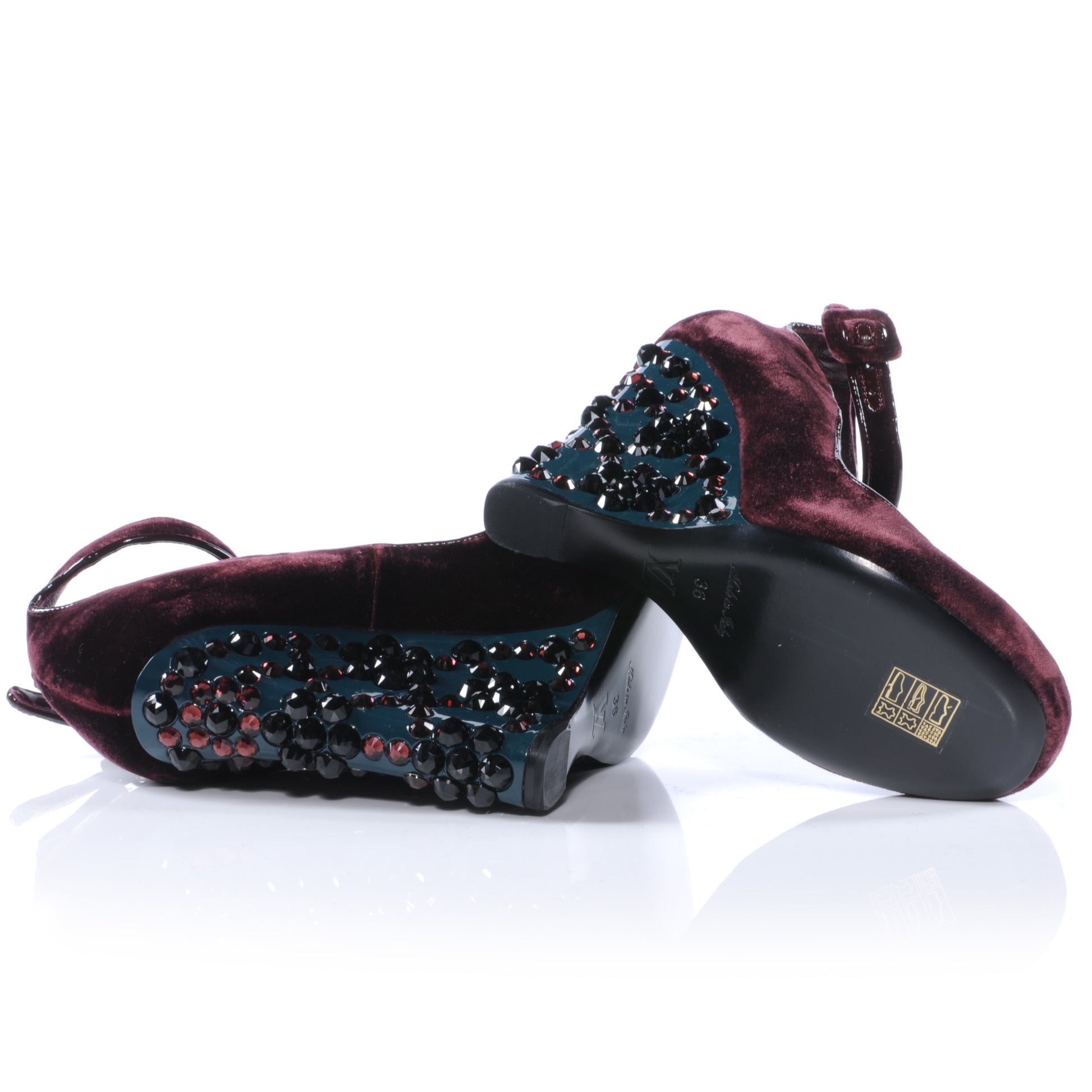 Louis Vuitton Velvet Embellished Coleen Wedges Heels 36 4 of 6